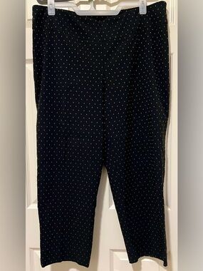Zac & Rachel Black Cropped Pants with Gold Dot Print